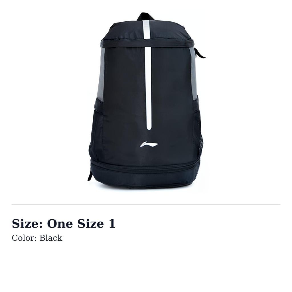 Li Ning Polyamide Backpack Regular Unisex Black ABDM015-3