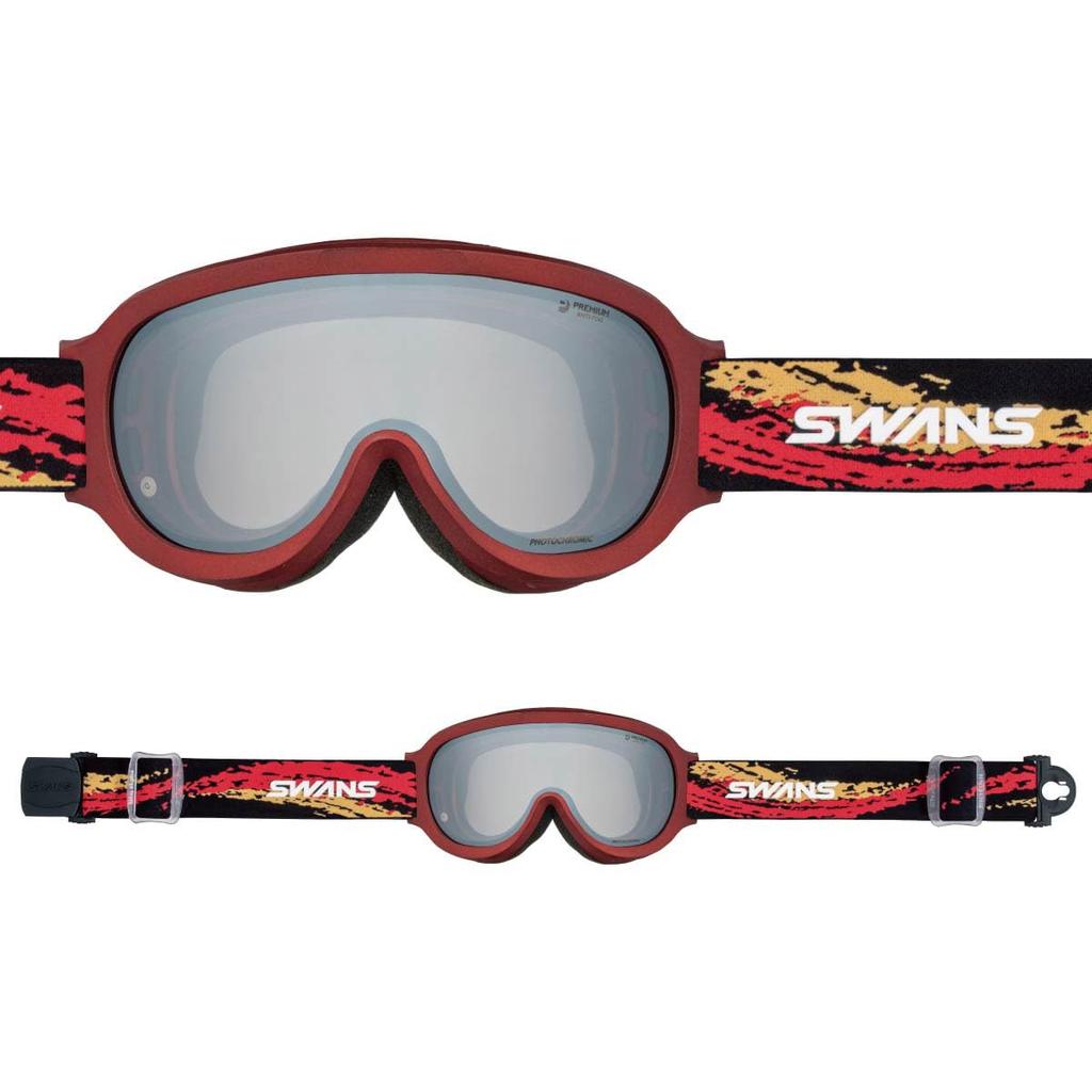 Goggles mirror x clear photochromic model Visible transmittance Goggles for snowboarding [Swans] FZ-911 / FZ911-CMDH/R/GM/Silver 24-25 14-43% skiing,