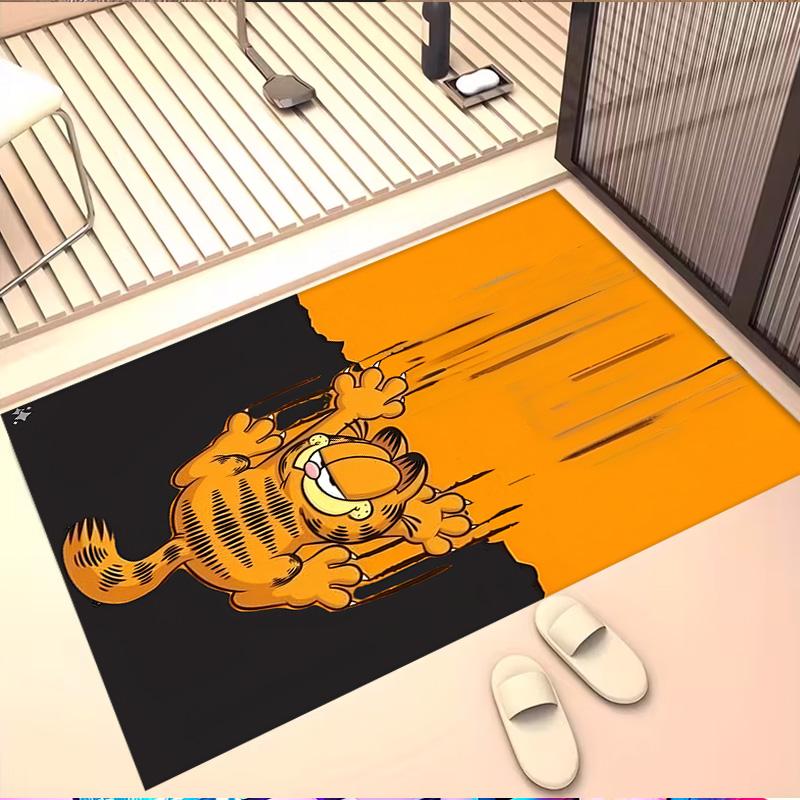 Garfield Print Rug, Washable Floor Carpet, For Entryway Dorm Laundry Room Office Study, Home Decor Birthday Christmas Gift