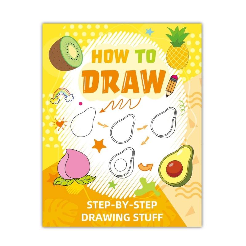 Step-by-Step Drawing Book Lovely Educational Early Learning Food Animal-Themed Coloring Book Easy To Draw