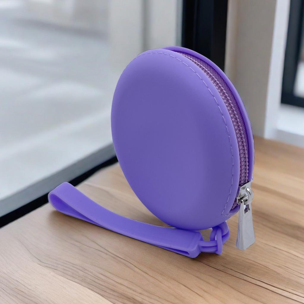 Waterproof Silicone Round Coin Purse - Earphone, Cable & Lipstick Storage Bag with Portable Zipper Key Holder