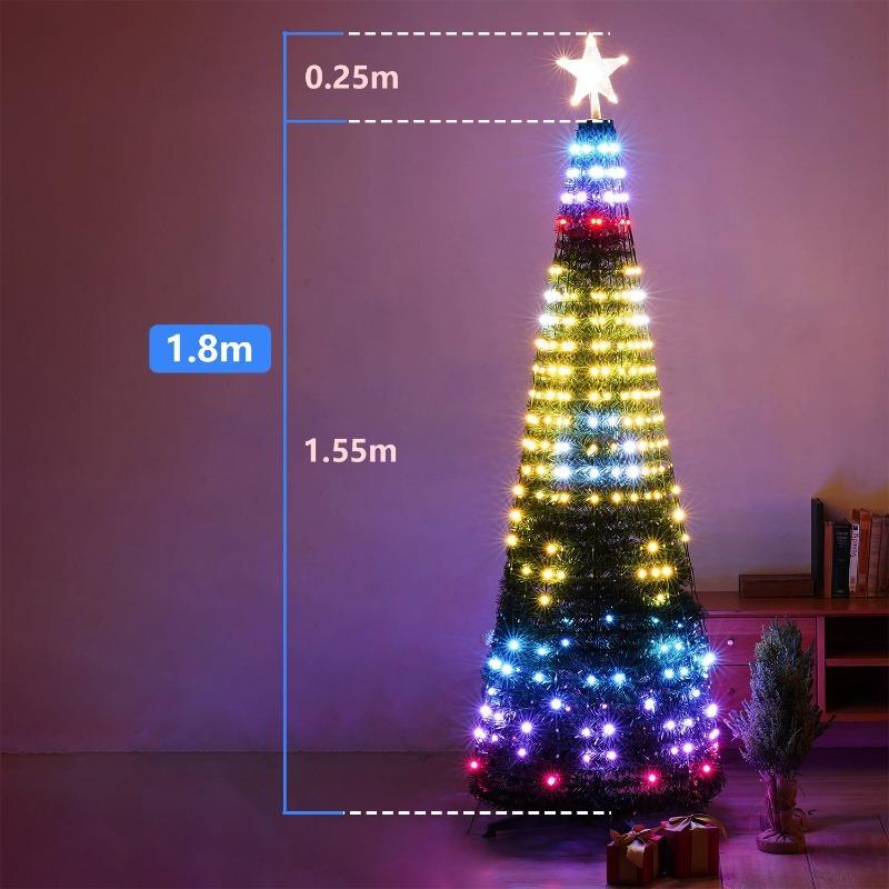 

Smart 400 LED Multicolor Christmas Tree Lights with Remote & App Control, Dimmable Waterfall Effect,for Tree, Festive Lighting