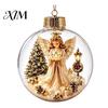 Christmas Gifts for Family Story Ornament, Acrylic Hanging Angel Santa Claus Holiday Home Decorations Candy House Designs, Ball Shape Festive