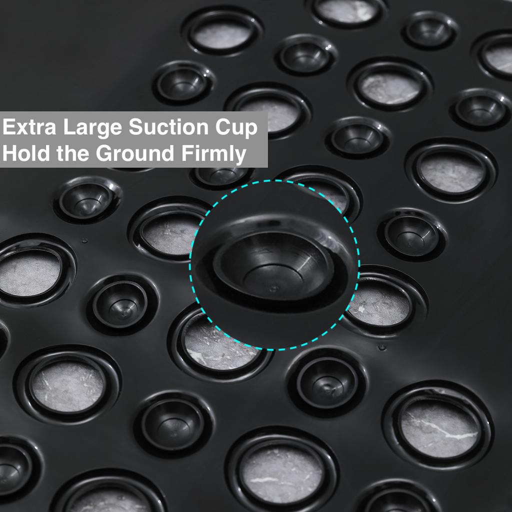 1pc Foot Bath Mat with Suction Cups & Drain Holes, PVC Shower Mat 25.2*14.4inch, Medium Size Bathtub Mat Bathroom Accessories