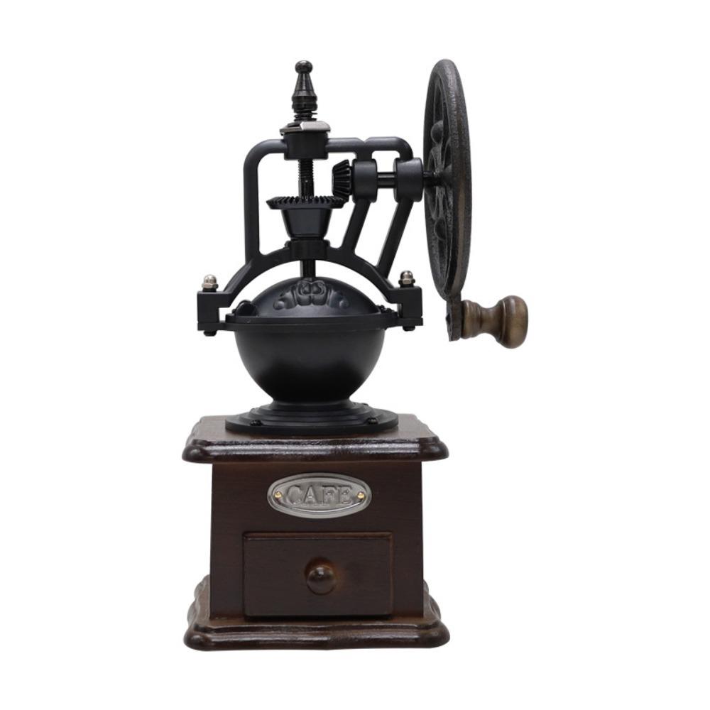 Wood Coffee Mill Burr Hand Cranked Coffee Grinding Machine Vintage Coffee Bean Grinder  Gift