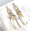 Bohemian Retro Tassel Water Drop Feather Earrings