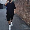 Men's Fashion Trend Versatile Summer Short Sleeved T Polo Shirt Short Sleeved Shorts Loose Towel Cloth Casual Set Wholesale