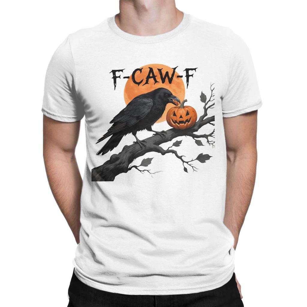 F-Caw-F Funny Crow Moon Humor T-Shirt Summer Hip Hop T-Shirts Men Cotton O Neck 5XL 6XL Top Tees Short Sleeve Streetwear Tshirt