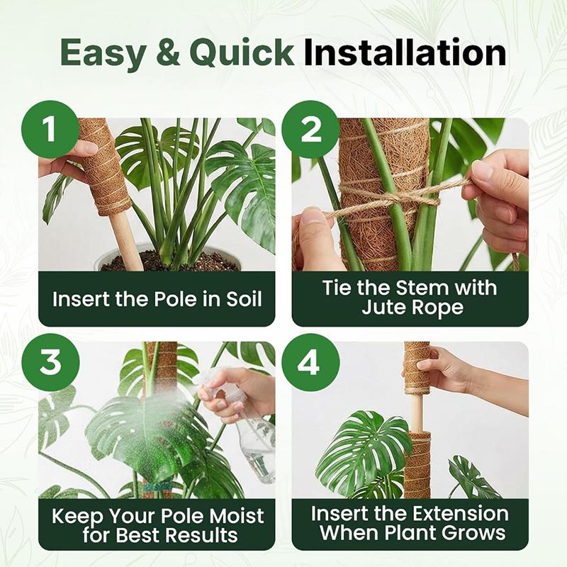 Stackable Potted Plant Climbing Coconut Sticks Vine Support Expansion Houseplant Gardening Supplies Multipurpose Gardening