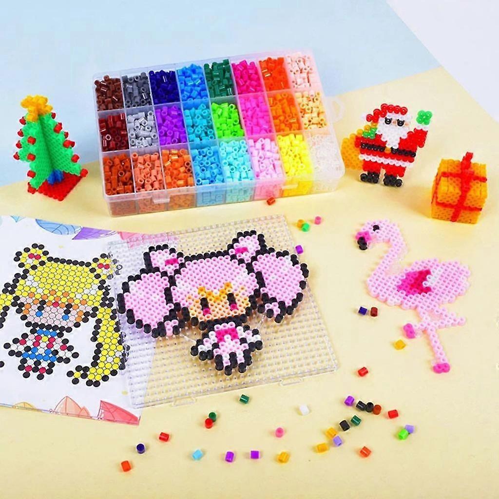 5mm Fuse Beads Kit 24 Colors Ironing Paper Perler Beads for Kids DIY Beading Toy