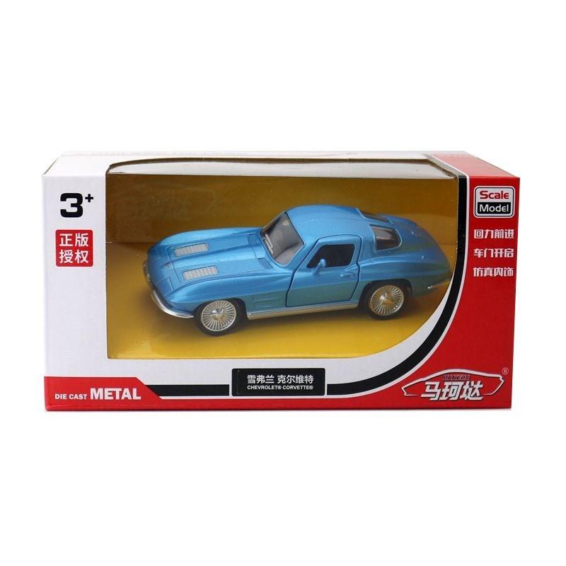 

Модель литого автомобиля Classic Corvette 1963 года для автолюбителей, коллекционеров и синий