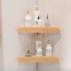 Bathroom Non Perforated Solid Wood Corner Rack Toilet Solid Wood Shelf  Bathroom Storage Shower Organizer