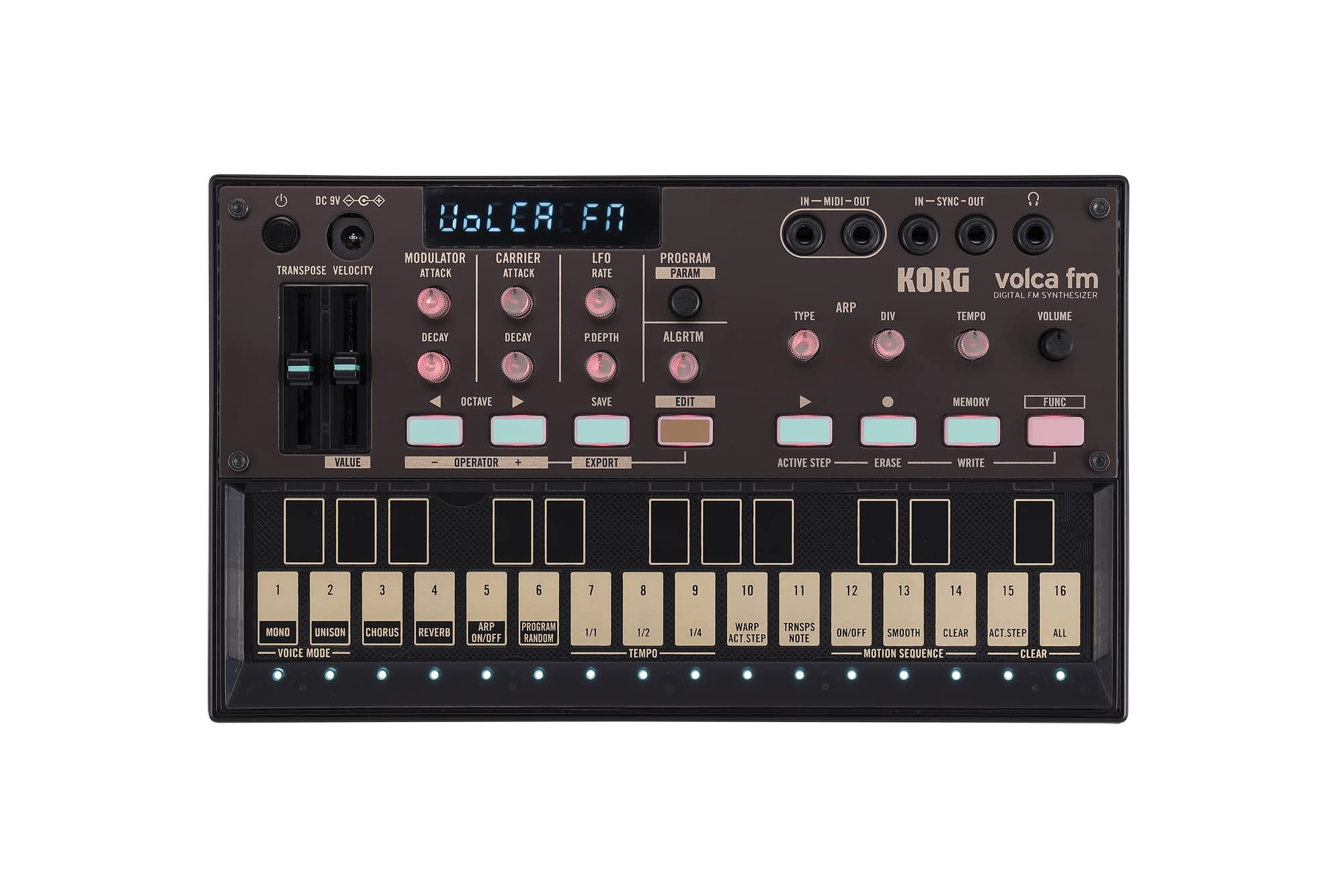 

KORG Digital 16 Step Battery Can Be Used with Compact Can Be Used Black Volca FM Synthesizer, Sequencer, Powered, Built-in Speaker, Headphones, Size,