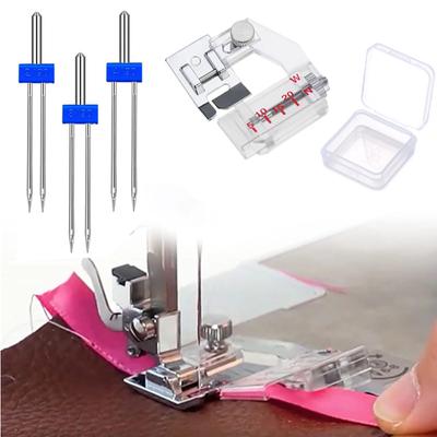 4 adet/kutu çift e n e n e n e n e n e n e n e n e iğneler buruşuk dikiş dikiş ayağı için dikiş makinesi boyutu 2/90 3/90 4/90 çok fonksiyonlu bağlantı parçaları