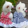 Breathable Pet Summer Clothes Fashion Pet Dresses Pet Supplies Cat Plaid Skirt  Small Animal