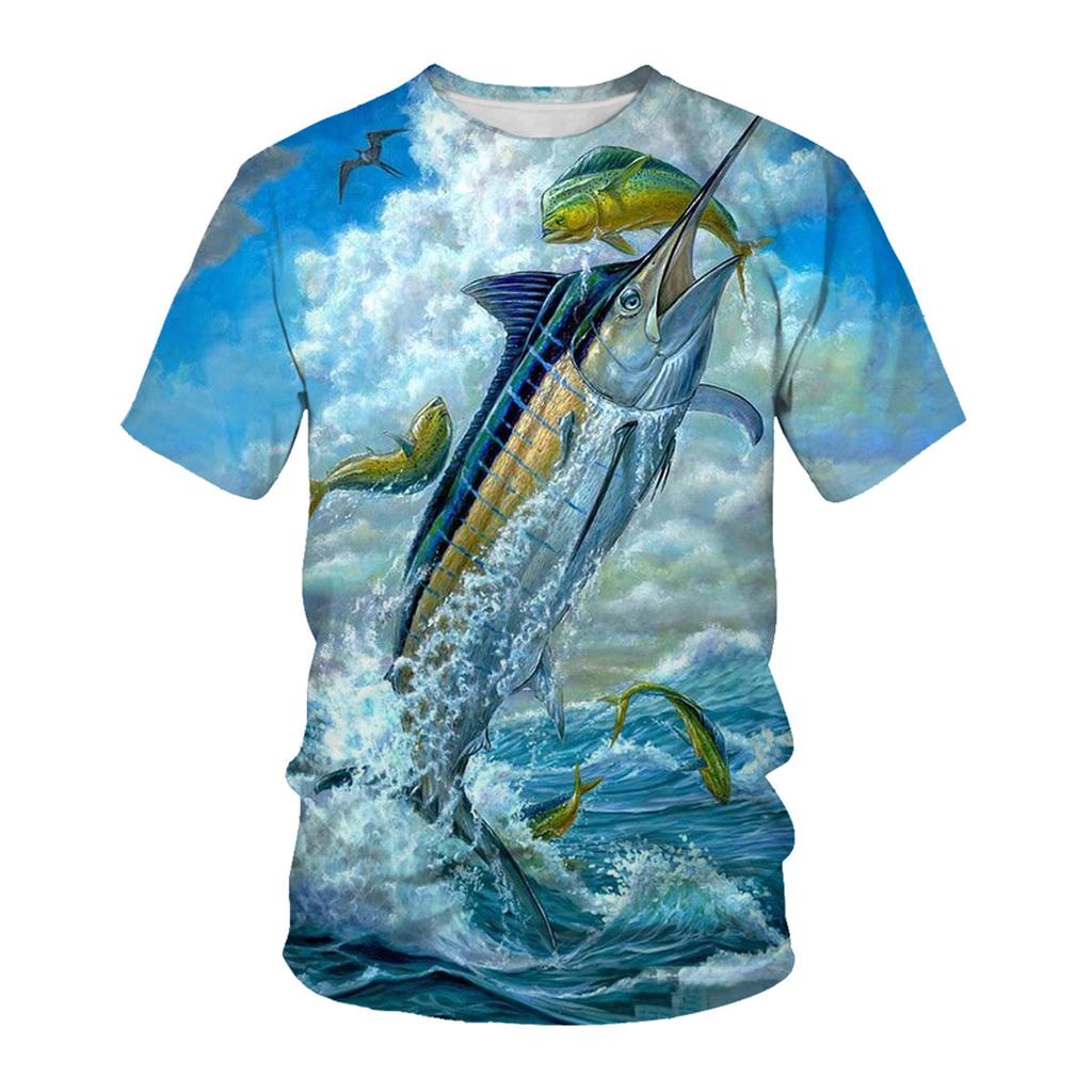Casual Short Sleeved Printed Fashionable Oversized 3D Top Pattern T-shirt for Men Comfortable Summer Round Neck