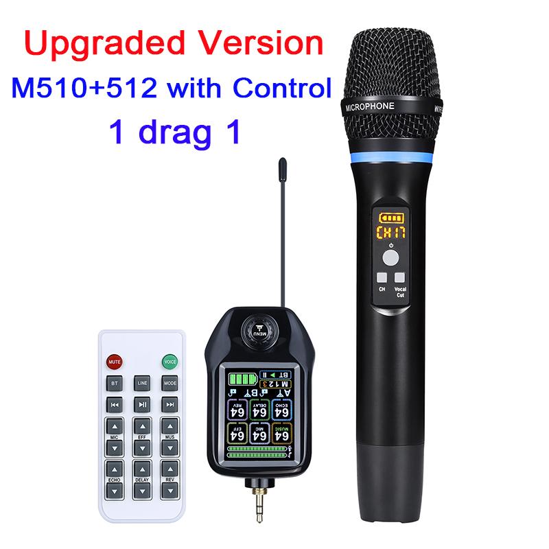 Anti-feedback Professional Intelligent Wireless Bluetooth Microphone Set with DSP Anti-Howling Reverb for Performances KTV