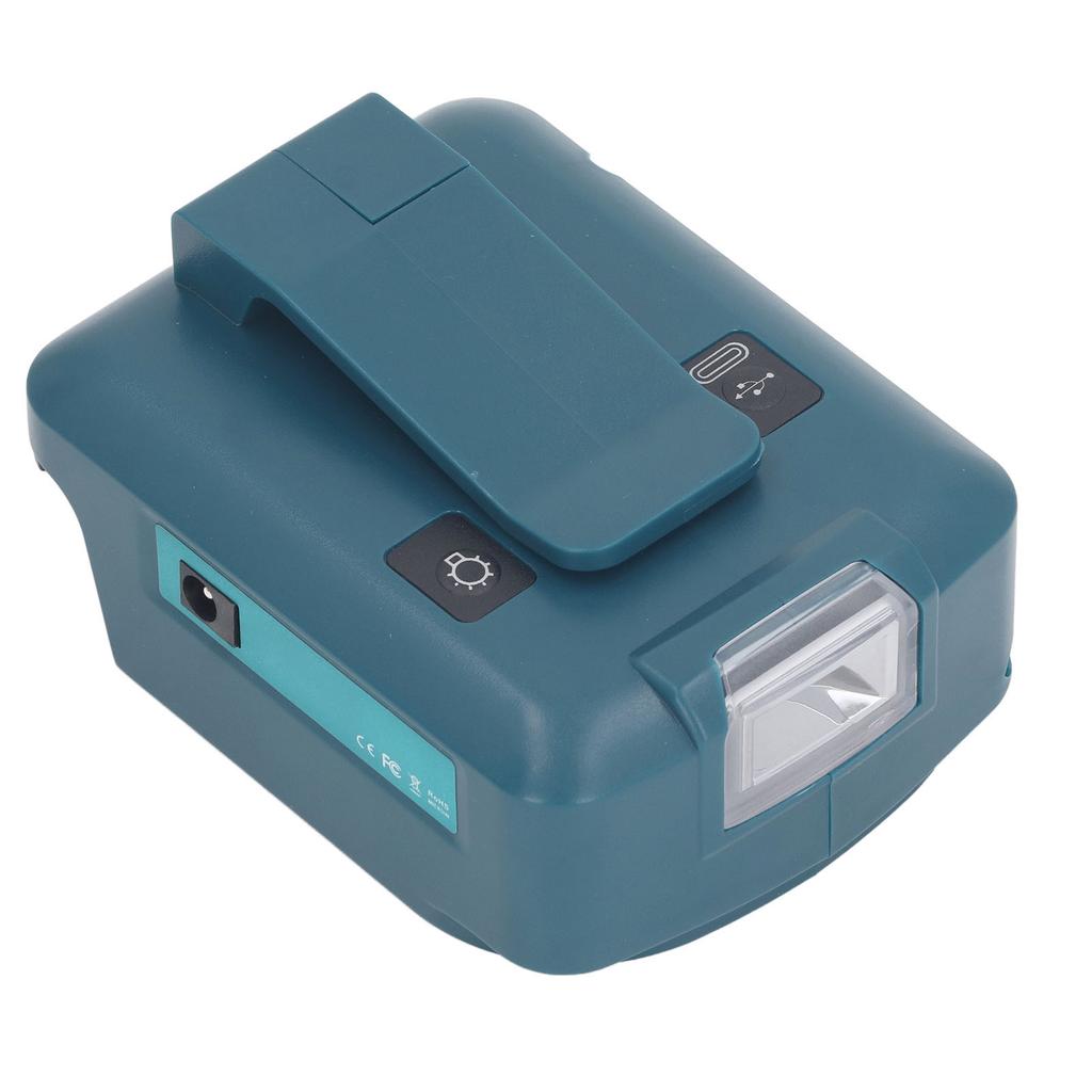 Lithium Battery To DC12V2A QC3.0 5V2.1A USB PD18W TYPE C Output Adapter with LED Light Belt Clip