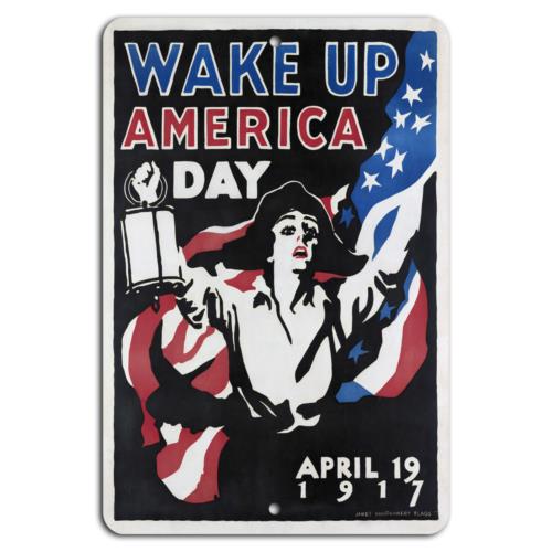 

Wake Up America Day April Patriotic SpiritAluminumtin sign 20x30cm（7.8x11.8inch）