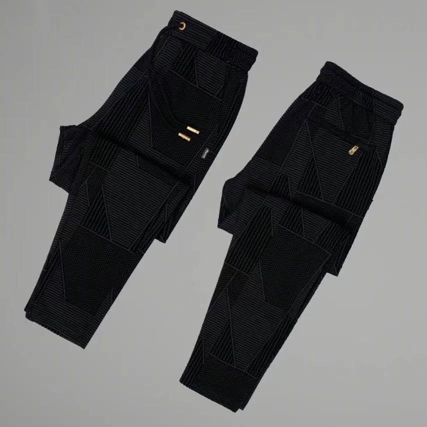 [Casual Pants] Autumn Versatile Fashion Tight Waist Trousers Business Straight Light Luxury Casual Spring and Autumn Men's Fashion Jacquard