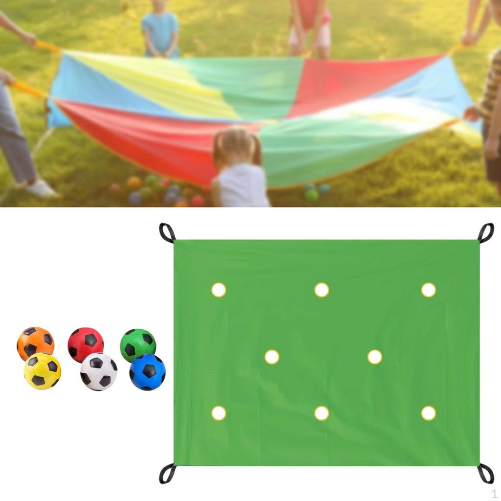 Hole Tarp Team Building Game 6 PU Balls Exercise Activities Learning Fun Games