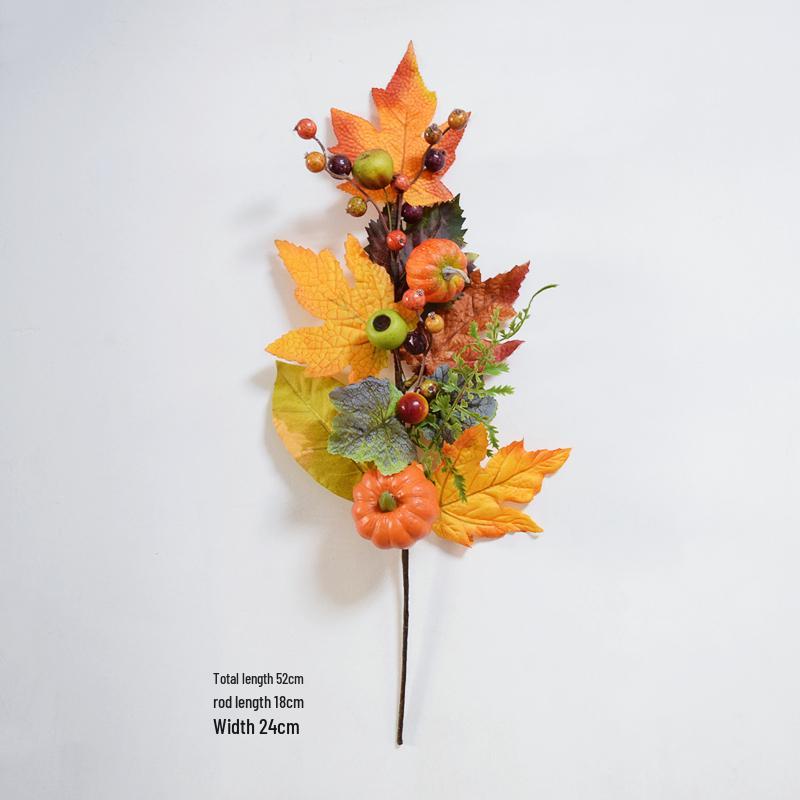 Thanksgiving Decoration: Artificial Maple Leaves, Pumpkins, Acorns & Berries
