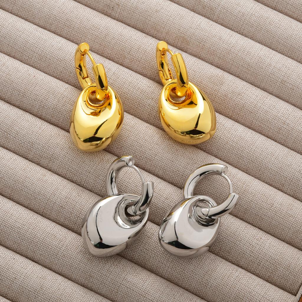 Luxury Clip-On Arch Earrings - Triomphe Inspired Gold-Tone Personalized Jewellery for Women's Fashion Gifts