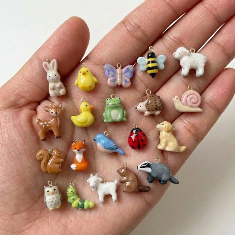Fun Cartoon Animal Diy Pendant Bracelet Necklace Cute Sweet Deer Lamb Squirrel Stainless Steel Pendants Jewelry Accessories