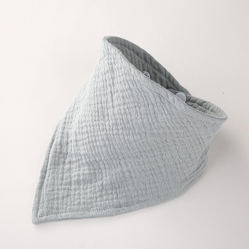 Double Layer Muslin Cotton Baby Bib - Solid Color Triangle Scarf