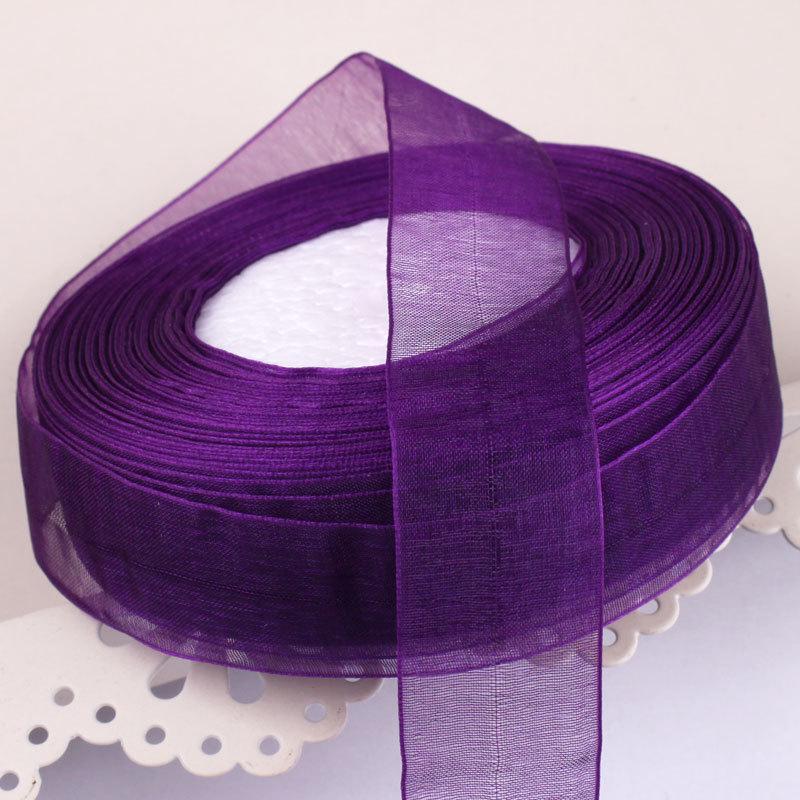 2,5 cm breites, transparentes Satinband aus Schneegarn für Bastelarbeiten und Haarschmuck