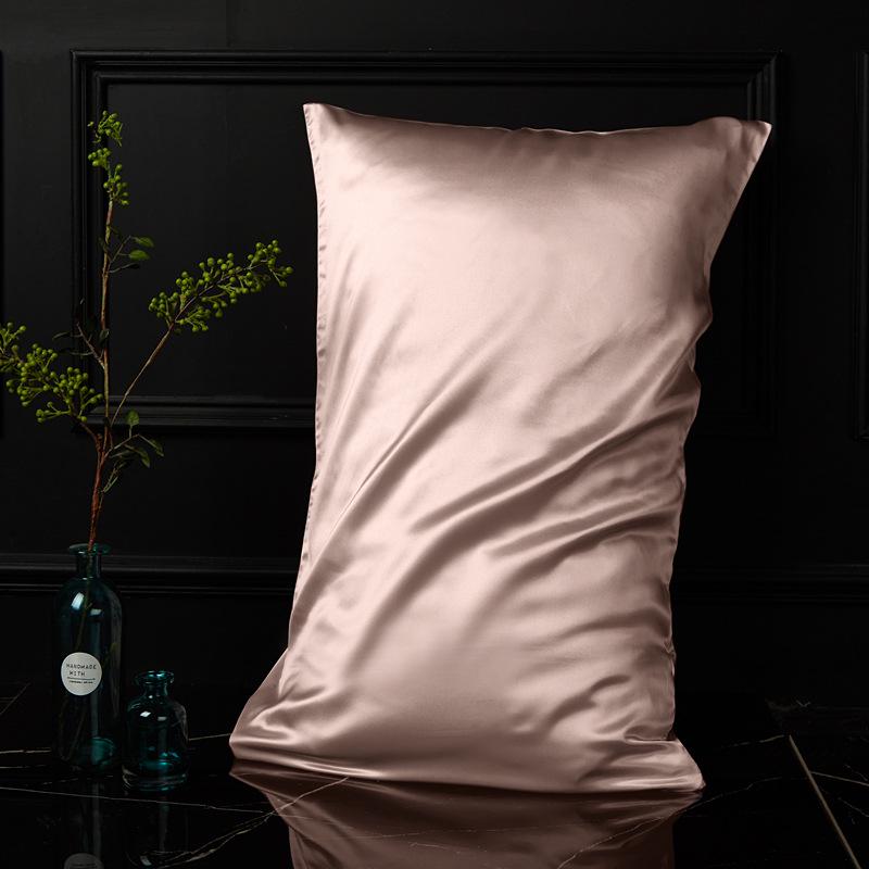 European Style Pure Mulberry Silk Double-Sided Pillowcase, Solid Color, Envelope Style, Beauty Pillowcase.