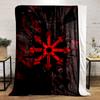 Red Chaos Symbol Abstract Art Blanket Flannel blanket for bedroom, living room, sofa, and nap sofas.