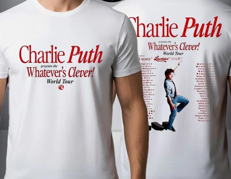 

Эксклюзивная футболка Charlie Puth Whatever’s Clever Мировой тур 2026 Футболка S