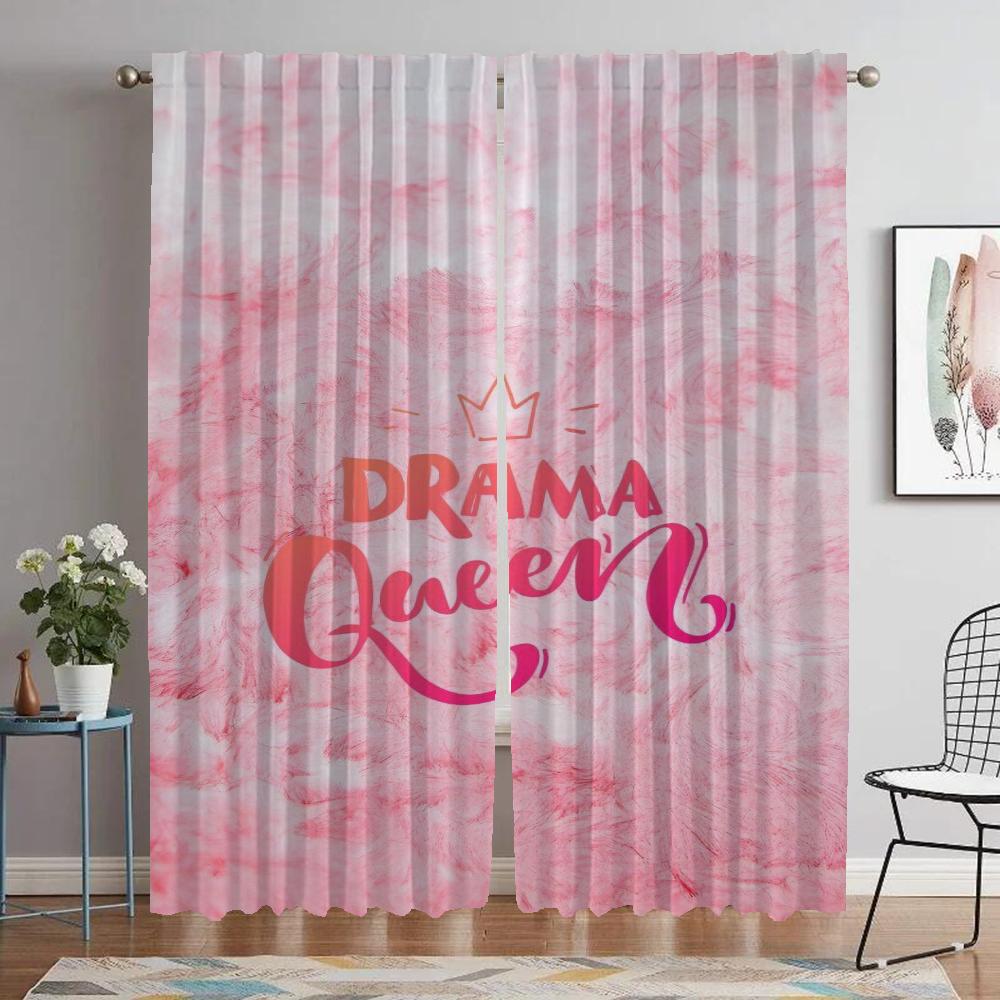 Queen Window Curtain for Room 2 Panel Shades Modern Living Room Curtains Halloween Decoration Tulle for Bedroom Partition Camera