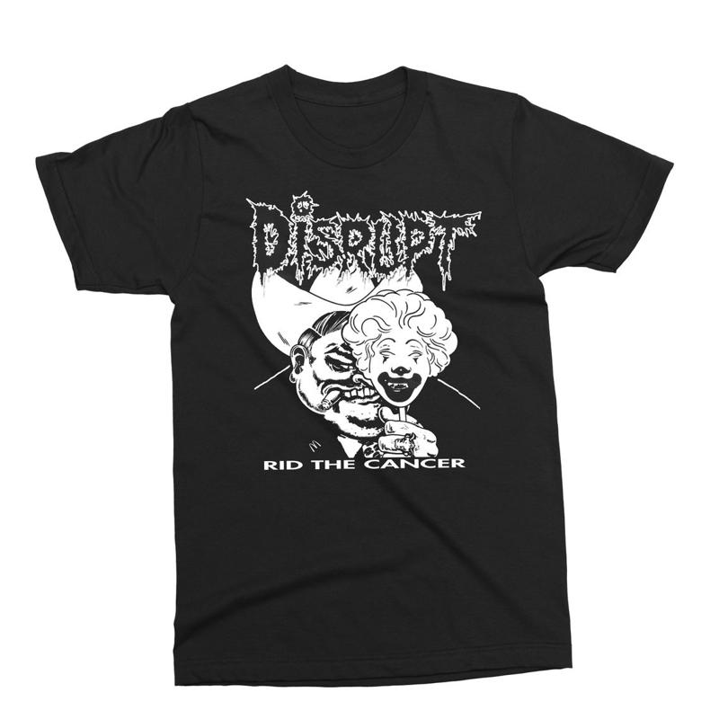 DISRUPT Rid the Cancer Shirt Crust grind punk destroy code Unisex Tee S разноцветный