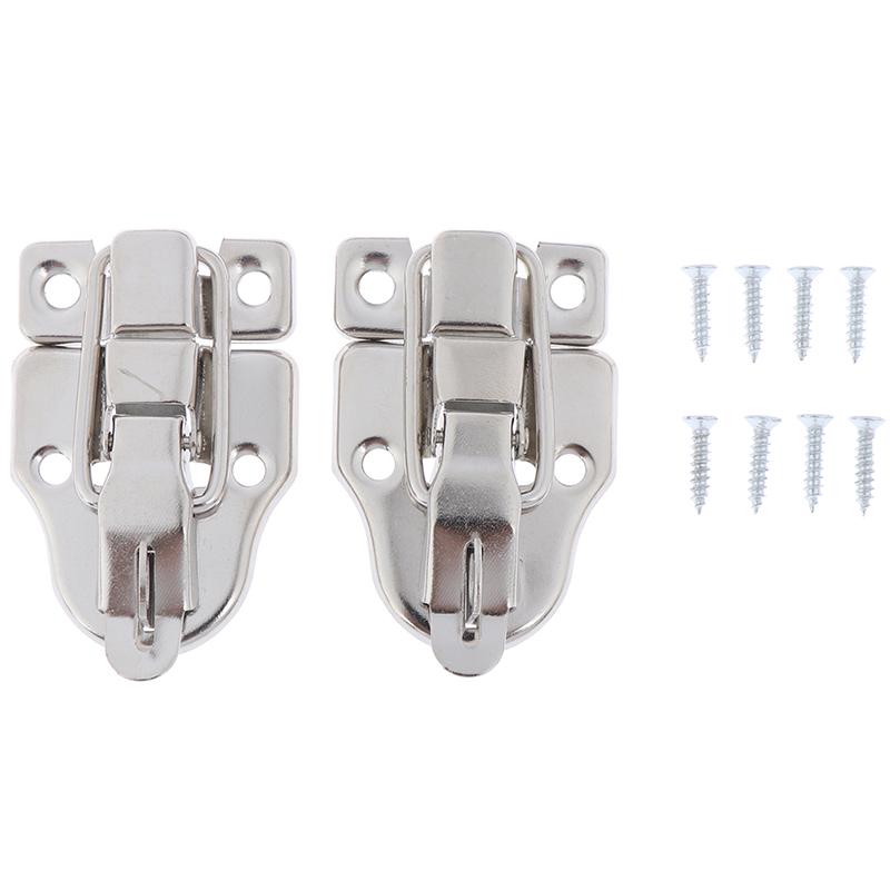 2Pcs Jewelry Chest Box Antique Metal Buckle Suitcase Case Toggle Lock Hasp Latch