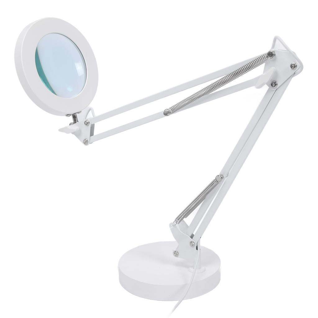 Desktop LED Light 3000K‑6000K 10 Brightness 72 Light Chips Beauty Swing Arm Lamp with 5X Magnifying