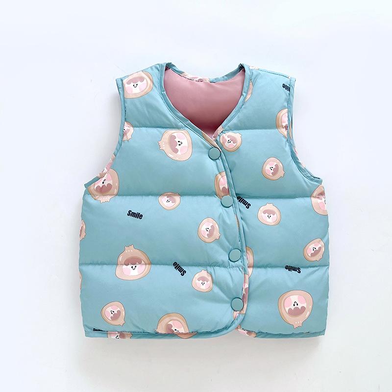 Kinder Verdickt Warm Daunenweste Unisex Baby Ärmellos Oberbekleidung Weste
