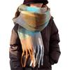 Christmas Plaids Blanket Winter Fall Warm Scarf Large Wrap Shawl Tassels