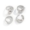 European & American Irregular Alloy Wide Surface Bracelet Set