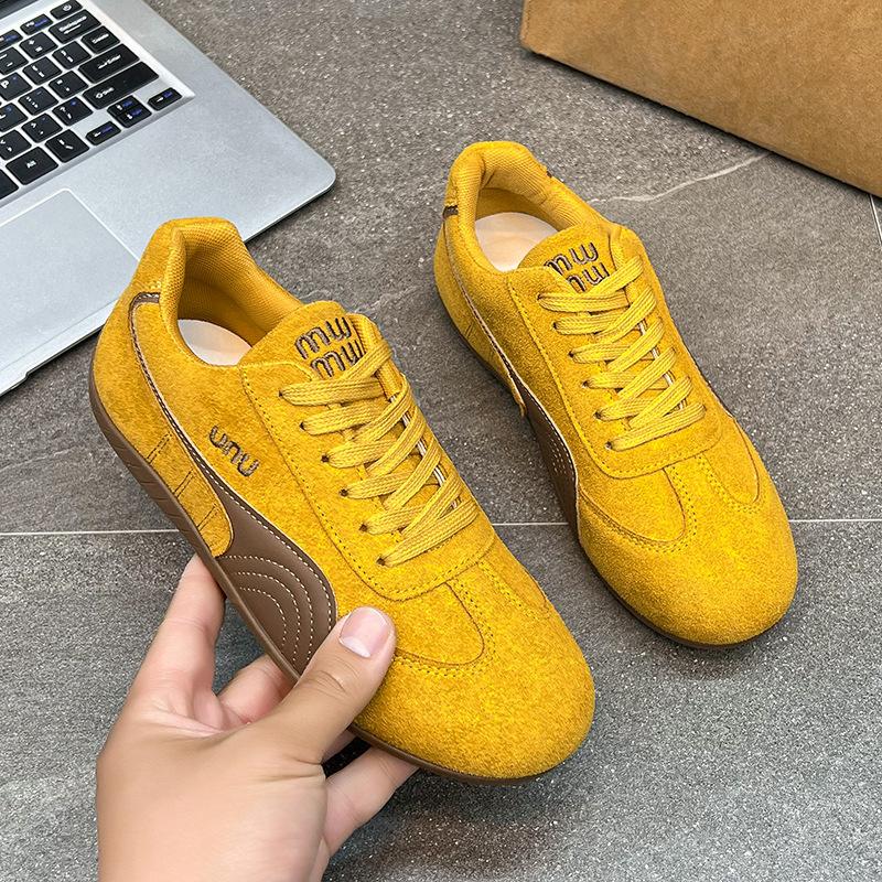 Little White Shoes Women's 2025 Spring Retro Training Casual Lace-up Running Sports Shoes Versatile Flat-soled Single Shoes