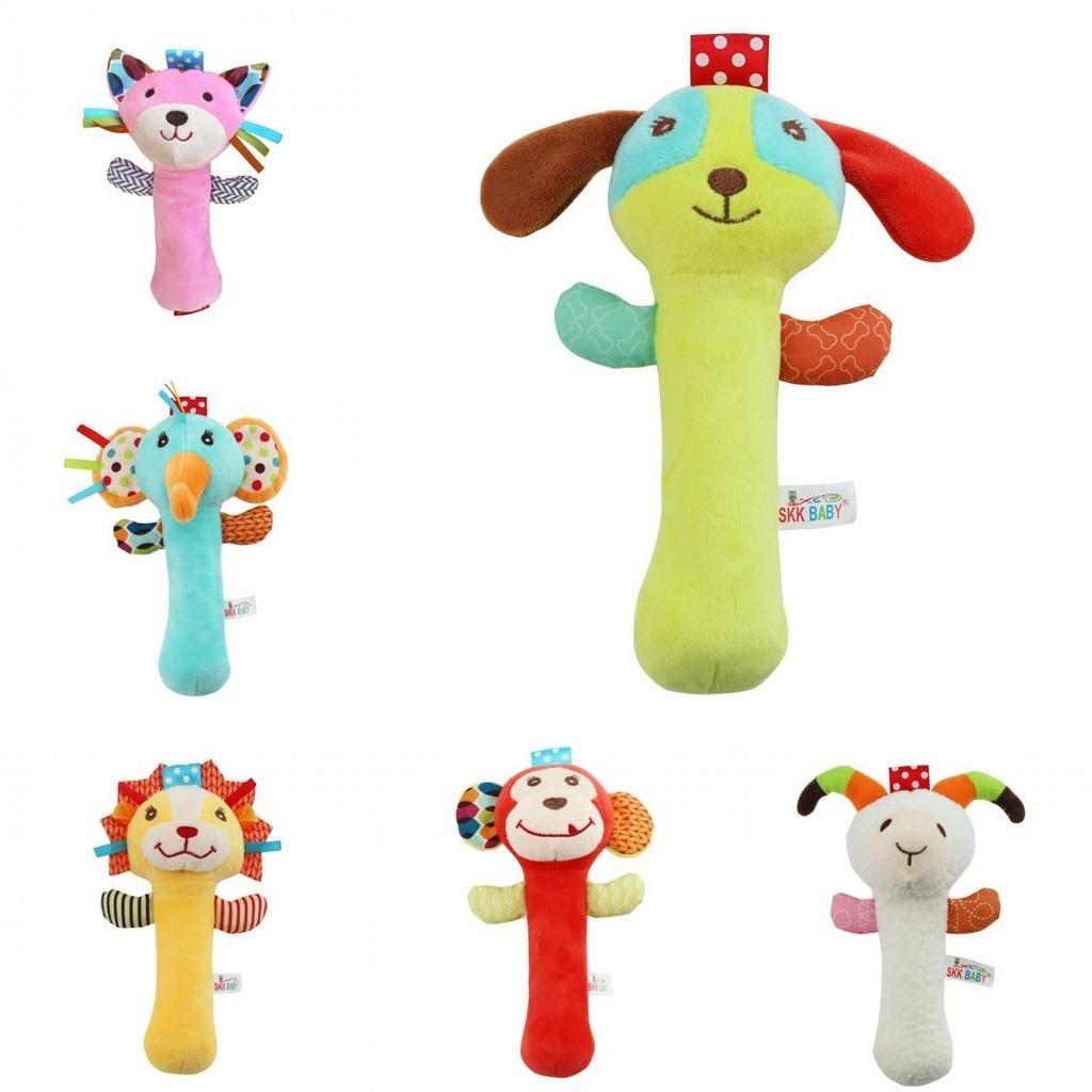 Skkbaby Baby Handbell Toy Plush Animal Rattle Stick Bed Bell Infant Toddler Children