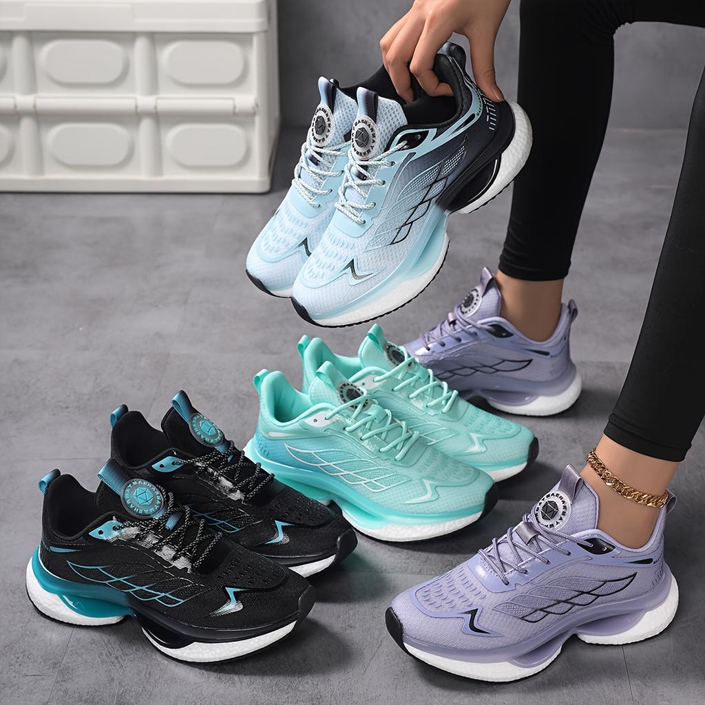 Damen Übergröße Sport-Sneaker - Leichte, atmungsaktive Mesh-Laufschuhe mit Stoßdämpfung, rutschfester Sohle, Schnürverschluss