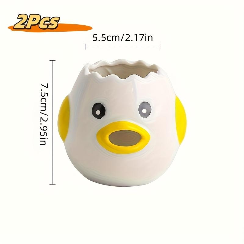 2pcs Ceramic Adorable Duck Egg Yolk, White Separator , Cute Duck-Shaped Baking Tool with Easy Pour Design, Durable Kitchen Gadget for Baking