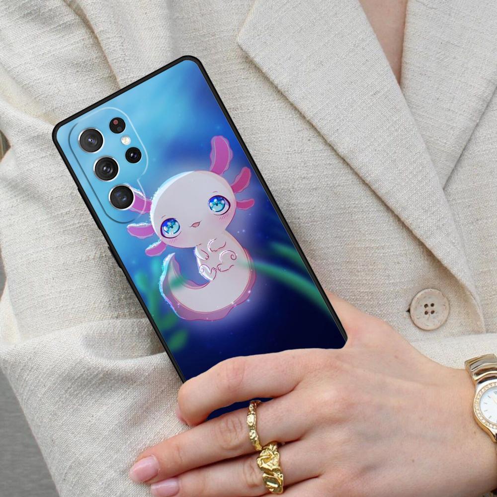 kawaii axolotl pattern Cell Phone Case for Samsung Galaxy S26 Ultra S25 S24 S23 S22 S21 S20 Note10 Cover