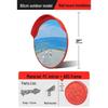 Outdoor Traffic Convex Mirror: Anti-theft Round Wide-Angle Reflective Mirror with Red Black Back