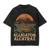 Alligator Alcatraz T Shirt Vintage Style for Men Women Cotton Tee Shirts Tops