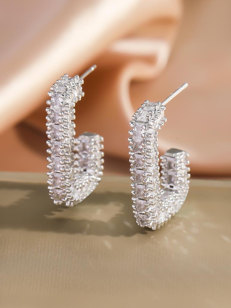 Emmaya-1 Pair Zircon Drop Earring, Luxury, Trendy, Full Mirco Paved, Crystal, Wedding, Bridal Jewelry, Fashion Party
