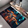 Glowing Neon Mushrooms In Enchanted Forest - Non-slip Rug Suitable for Living Room and Bedroom Sofas.