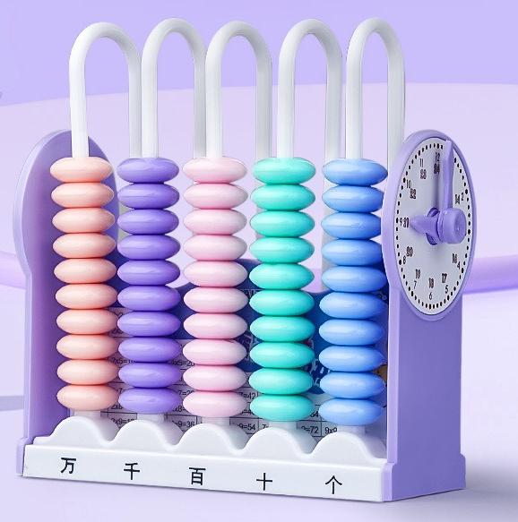 

Five-row Counter Math Manipulative for First Grade Students Learning Abacus Clock Addition Subtraction Educational Teaching Tool